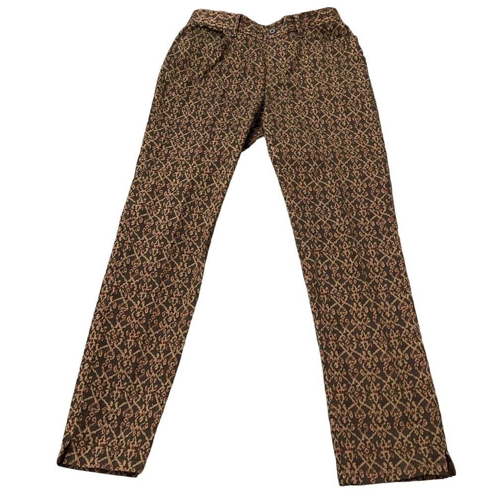 Lauren Ralph Lauren Women's Brown Geometric Design Straight Leg Pants, Size 6P